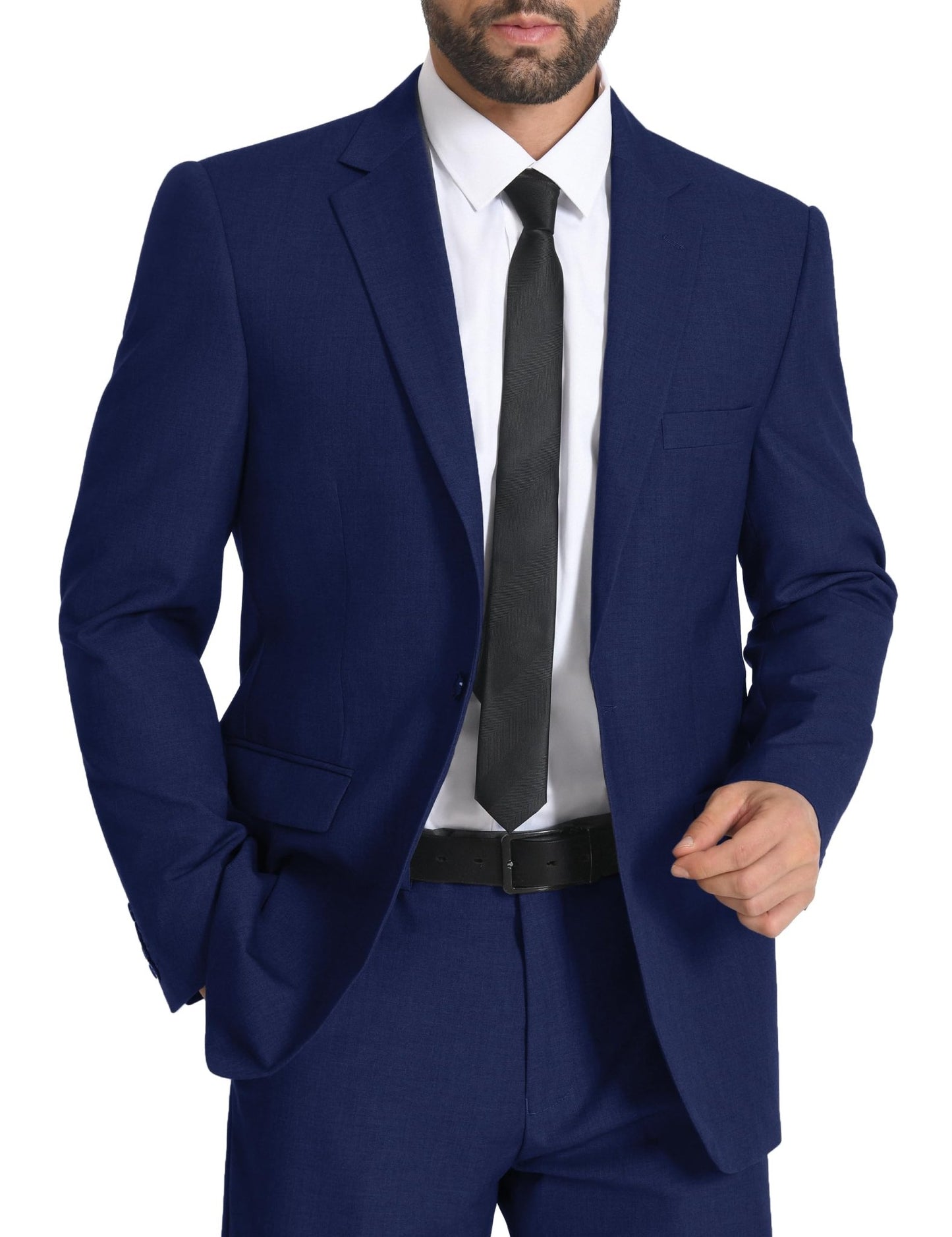 Mens Suit 2 Piece Suits for Men One Button Slim Fit Solid Jacket & Pant Tuxedo Set Business Wedding Party - Xpressa