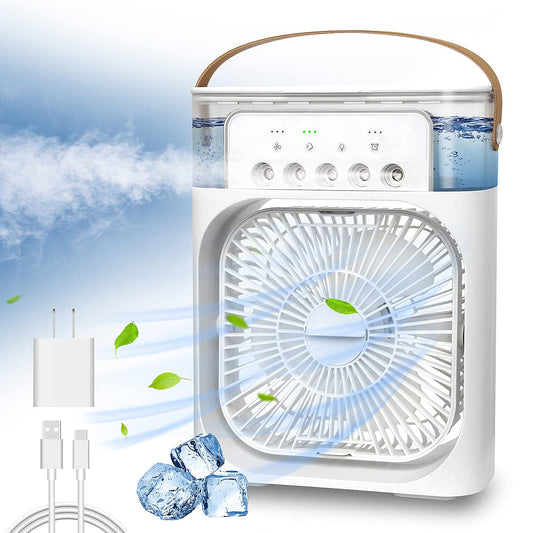 Portable Air Conditioner Fan, Mini Evaporative Air Cooler with 7 Colors, 1/2/3 H Timer, 3 Wind Speeds and 3 Spray Modes for Your Desk, Nightstand, or Coffee Table - Xpressa