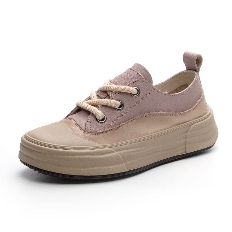 Women's Fashion Leather Casual Platform Sneakers - Xpressa