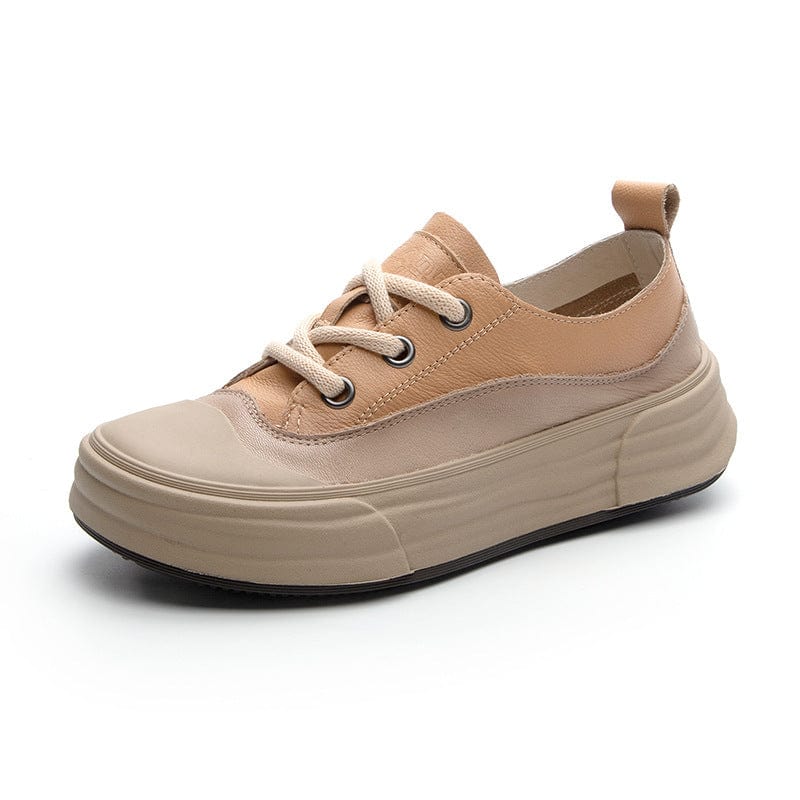 Women's Fashion Leather Casual Platform Sneakers - Xpressa